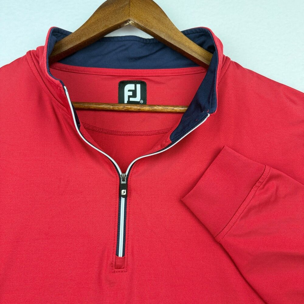 FootJoy Men's 2XL Performance Quarter Zip Golf Pullover Red
